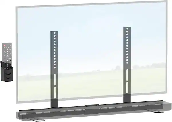 Front. Schertz - Soundbar TV Mount for LG – Height Adjustable Bracket with Remote Holder, Fits Under TVs - Black.