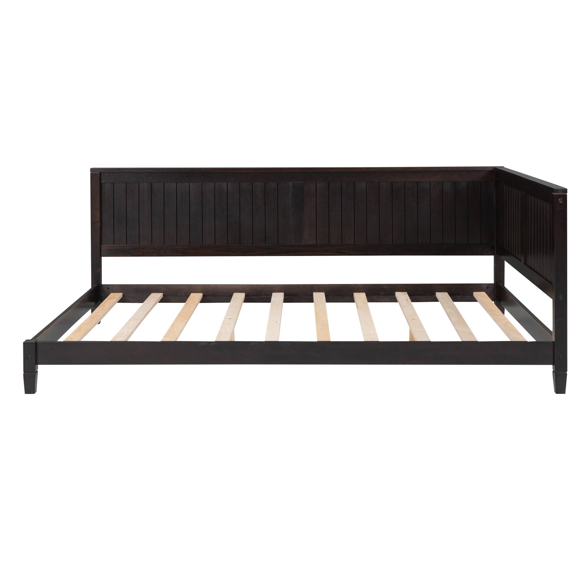 Back. Tiramisubest - Full Size Wood Daybed/Sofa Bed, Espresso - Espresso.