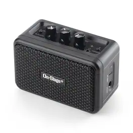 On Stage Stands - On-Stage 4" Travel Electric Guitar Amp - Lightweight&Portable, Bluetooth, USB C, Full Range Speakers, 3-Hour Charge for - Black