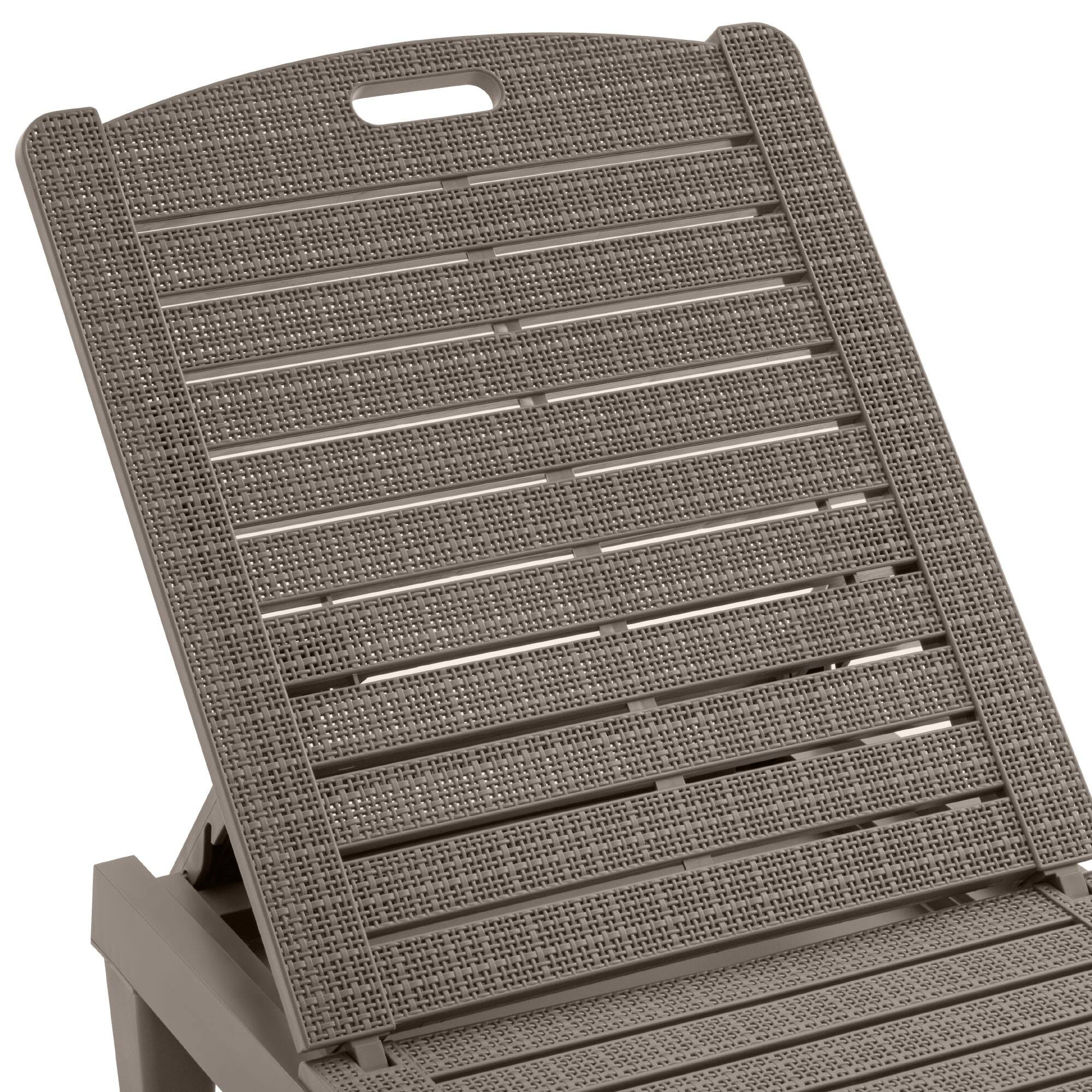 Alt View 9. Ecooso - Outdoor Chaise Lounges Resin Pool Lounge Chairs Outdoor Chaise Lounge Chair Set with Adjustable Backrest (Set of 2) - Light Brown.