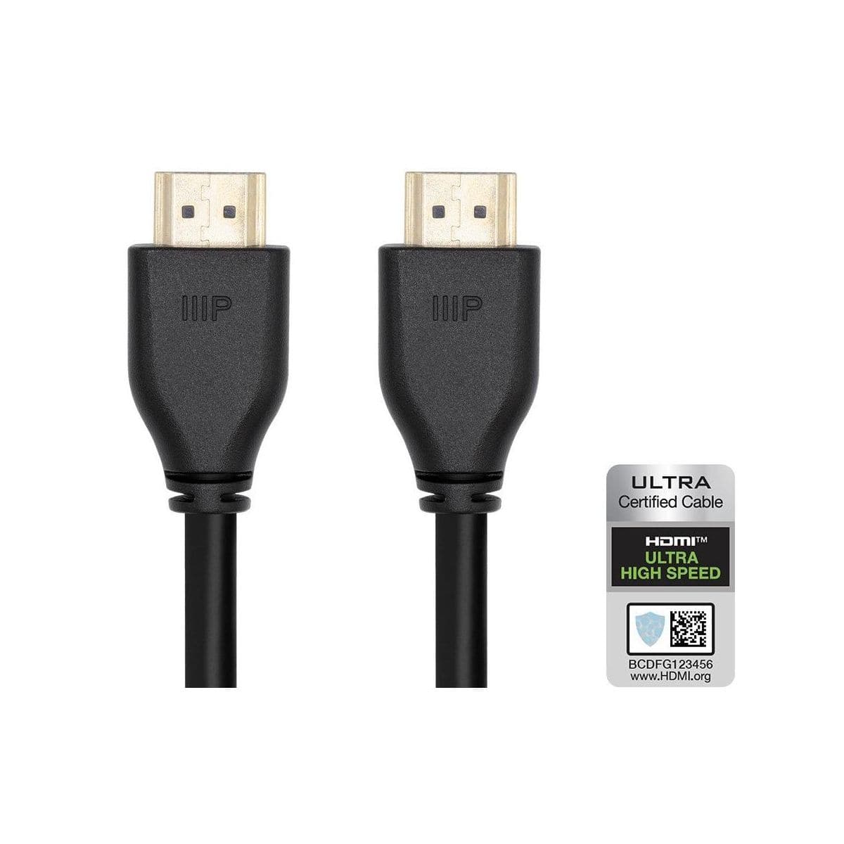 Monoprice - 8K HDMI 2.1 Cable - 15 Feet - Black | Certified Ultra High Speed, 8k@60Hz, 48Gbps, Compatible With Sony PS5 /