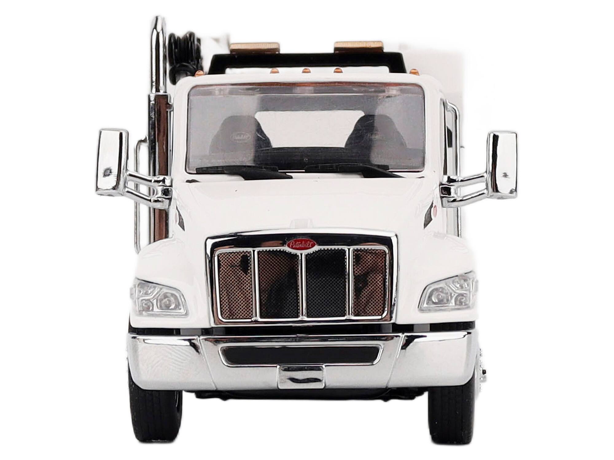 Alt View 1. Diecast Masters - Peterbilt 536 Auto-Crane Titan 85-Body HC14-Crane Work Truck with Miller EnPak White "Transport Series" 1/50 - White.