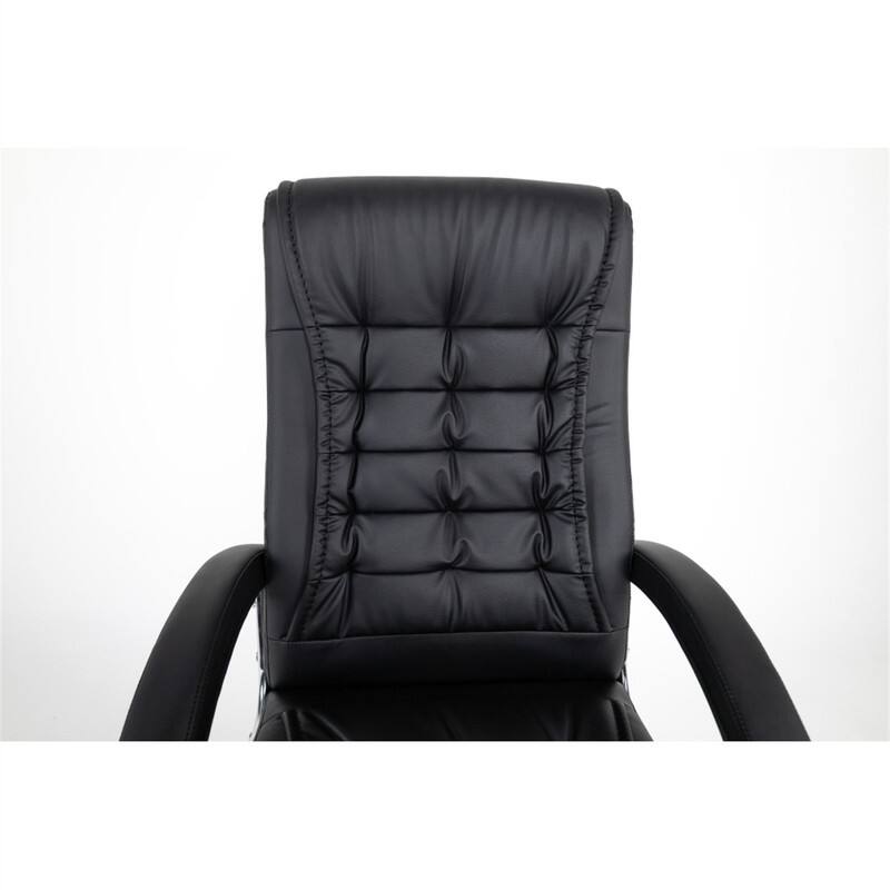 Alt View 4. HTUTWOO - Executive Office Chair High Back - PU Leather Spring Cushion, Ergonomic Swivel, Chrome Armrests, 350lbs Capacity - Black.