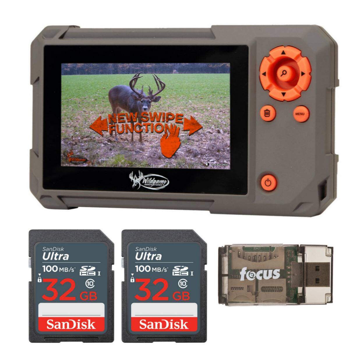 Wildgame Innovations - Trail Pad Swipe SD Card Reader with Memory Cards Bundle
