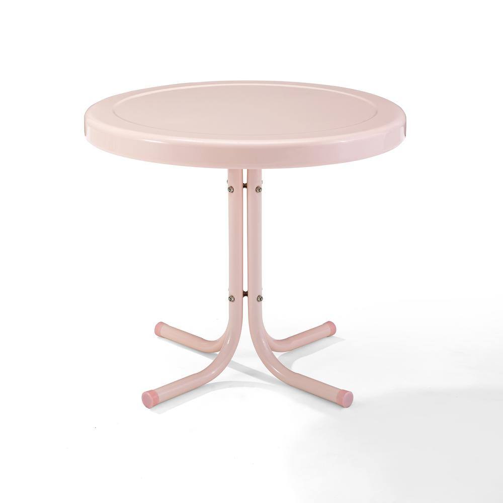 Crosley Furniture Griffith Retro Outdoor Side Table Pastel Pink Gloss ...