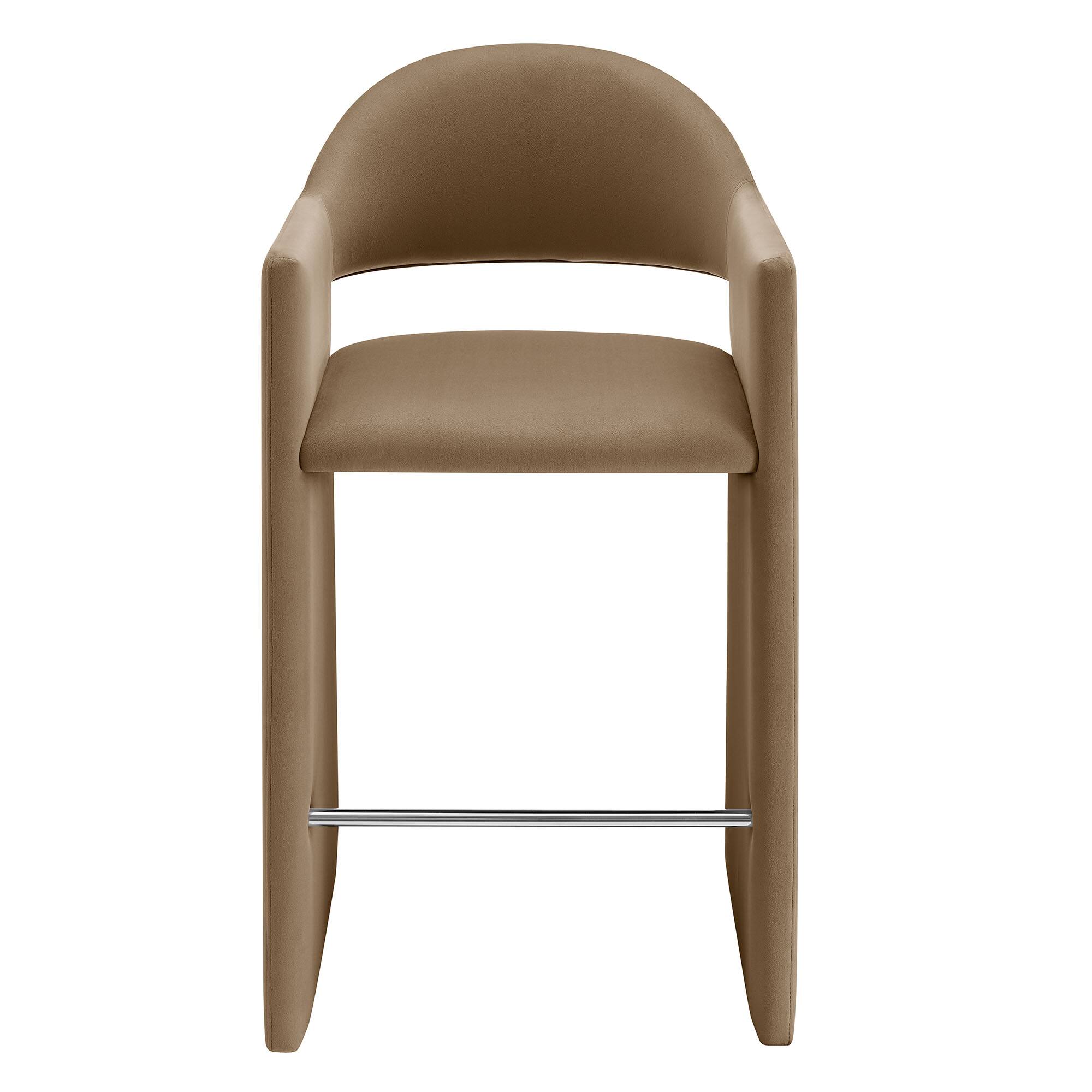 Alt View 4. Modway - Talia 41 Inch Performance Velvet Bar Stool by Modway - Taupe.