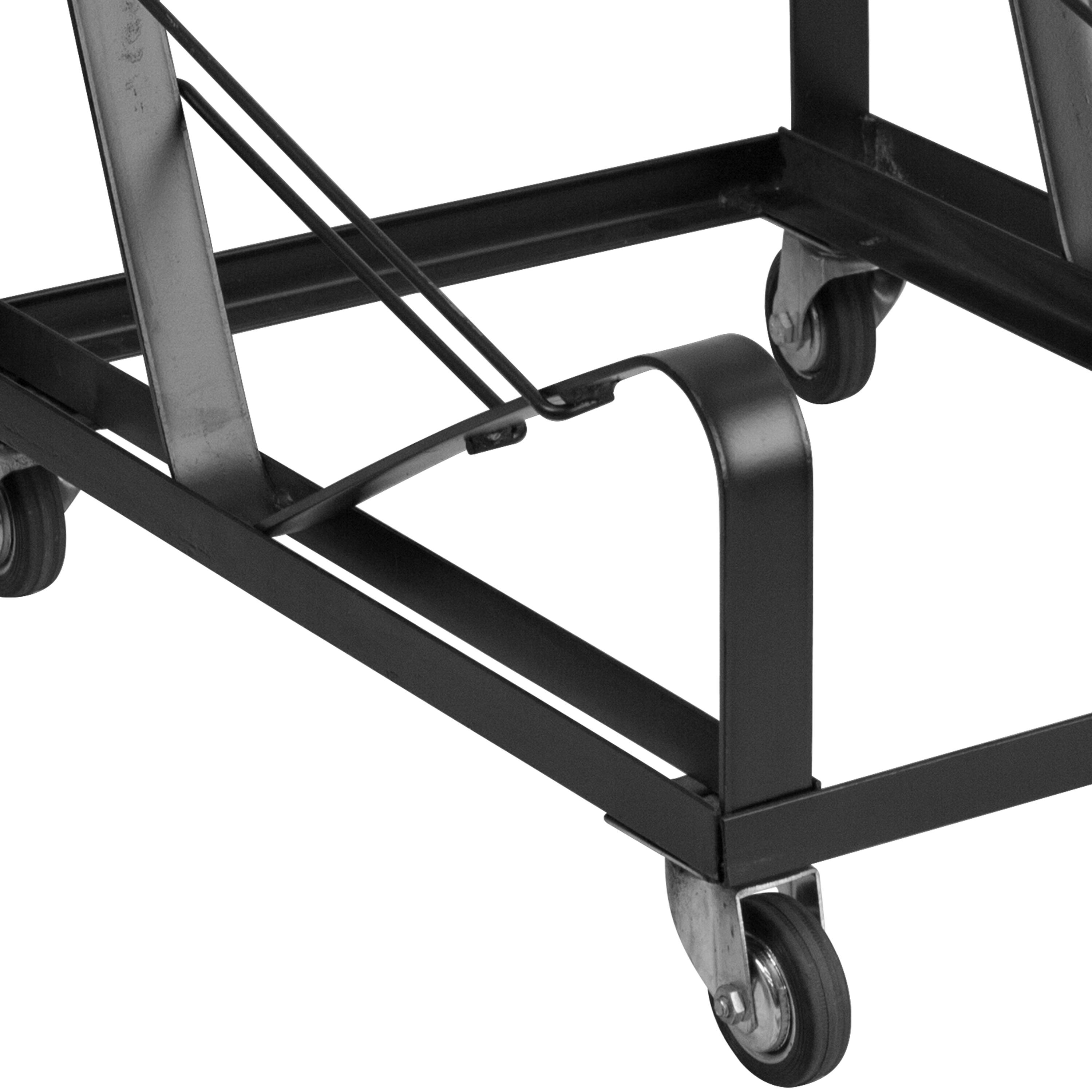 Alt View 2. Emma + Oliver - Steel Sled Base Stack Chair Dolly - Black.