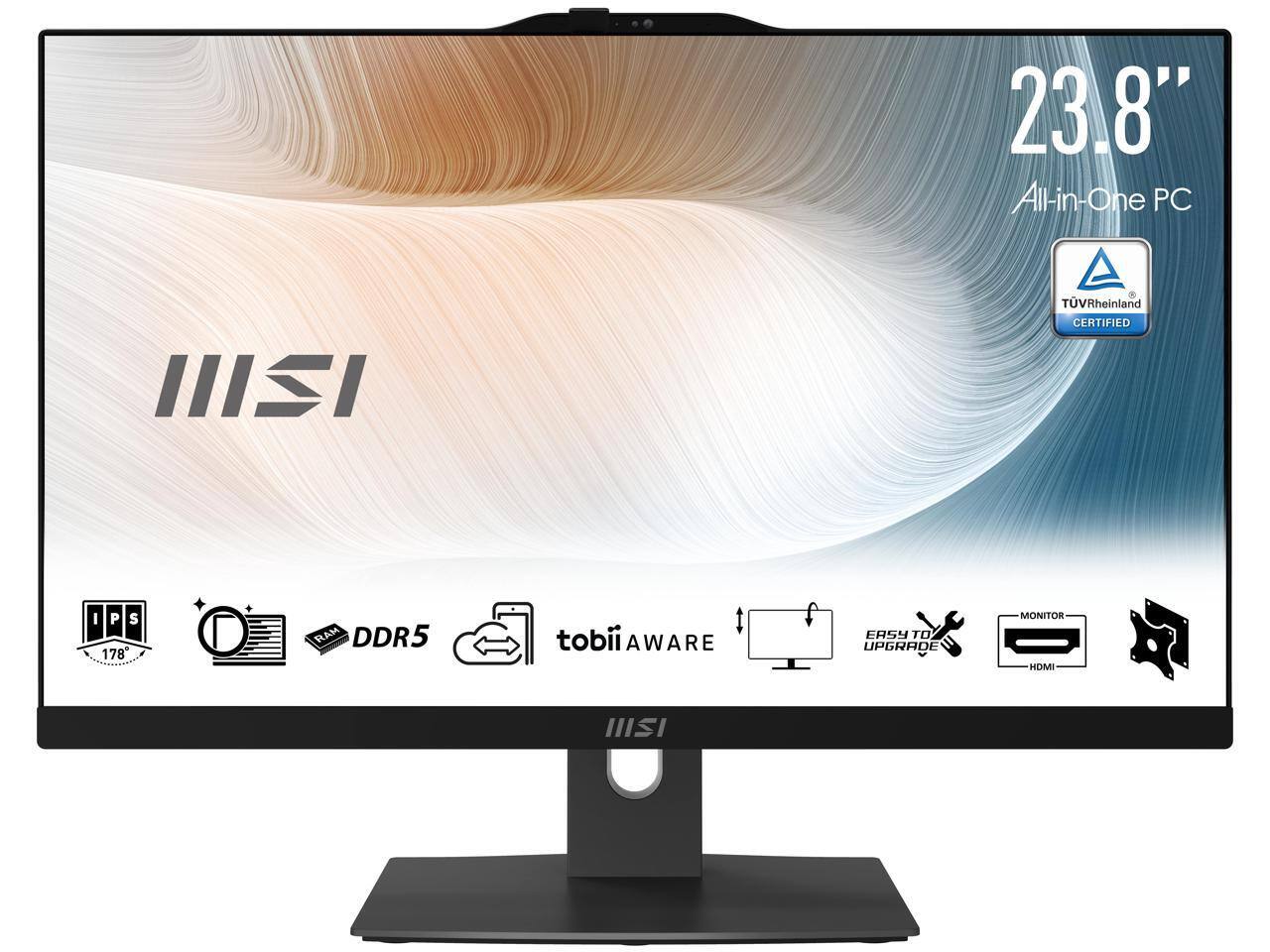 23.8" All-in-One PC  
TÜV Rheinland CERTIFIED  
IPS 178°  
RAM DDR5  
tobii AWARE  
EASY TO UPGRADE  
MONITOR  
HDMI