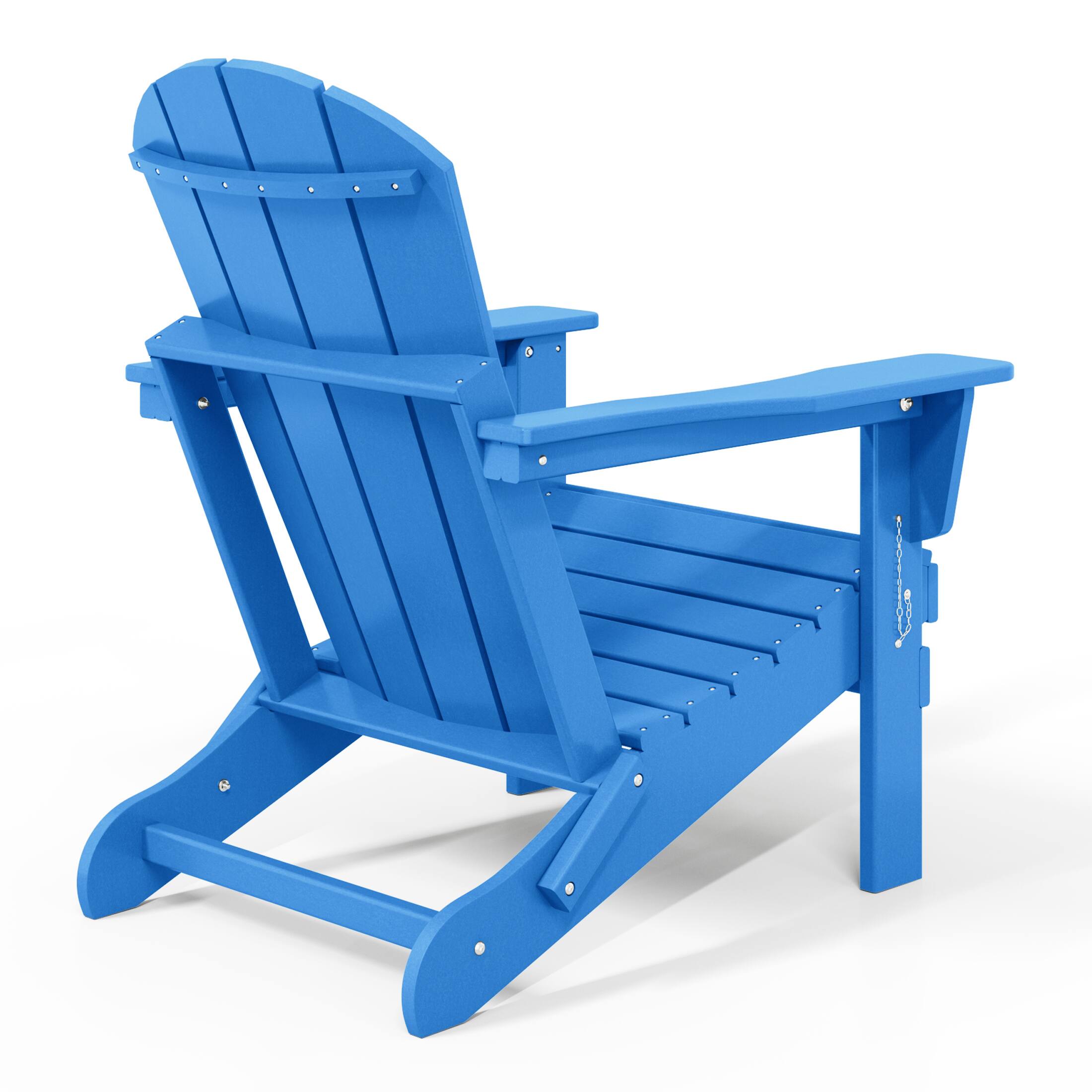 Back. WestinTrends - WestinTrends Malibu Outdoor HDPE Folding Poly Adirondack Chairs (Set of 2) - Pacific Blue.