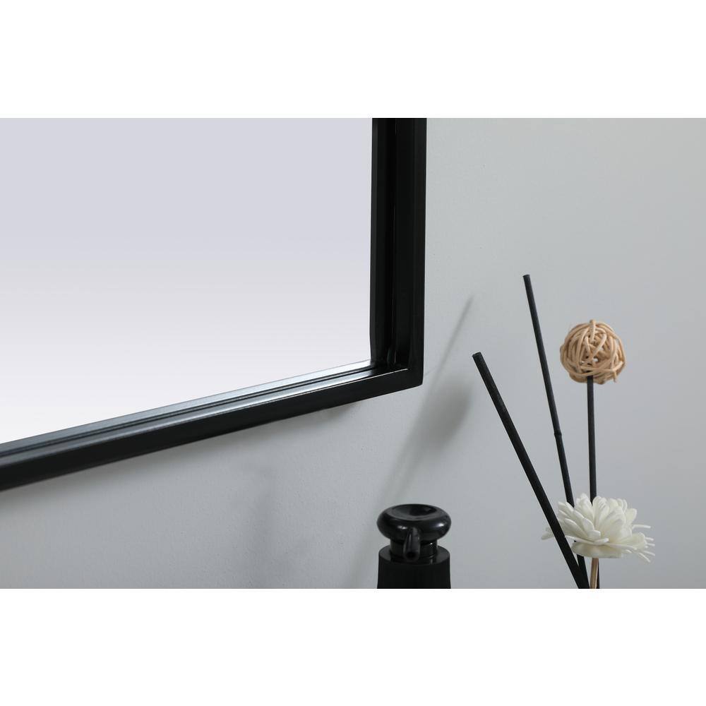 Back. Elegant Decor - Metal Frame Arch Mirror 24x30 Inch in Black - Black.