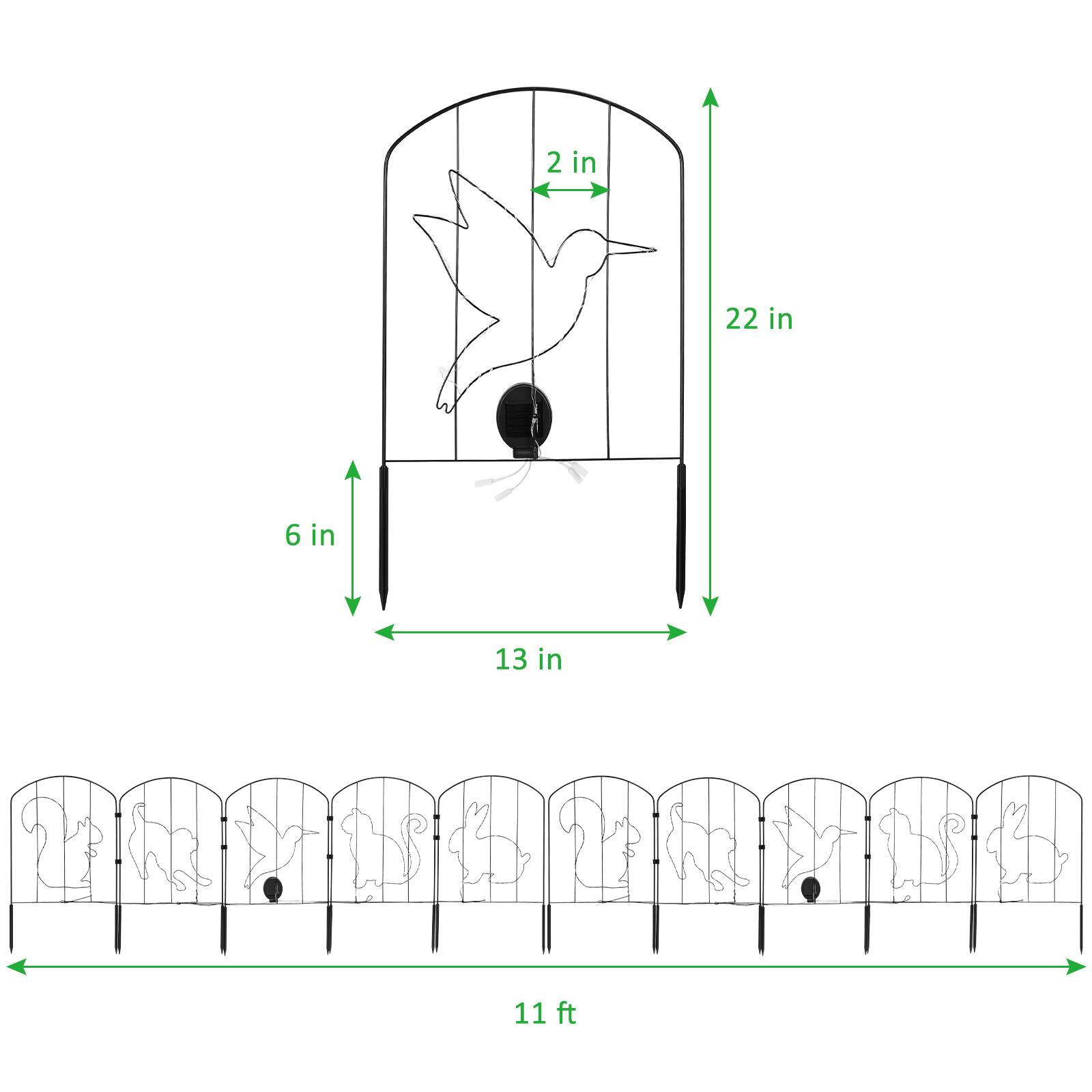 Oumilen 10 Piece Solar Iron Fence Light Set – Decorative Landscape ...