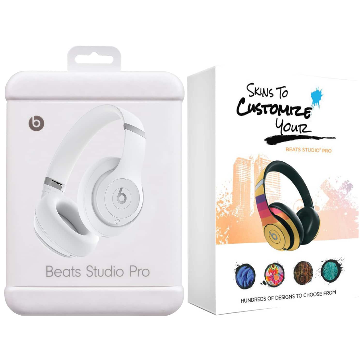 Apple - Beats Studio Pro Bluetooth Wireless Noise Cancellation Headphones with MightySkins Customization Code - Matte - White