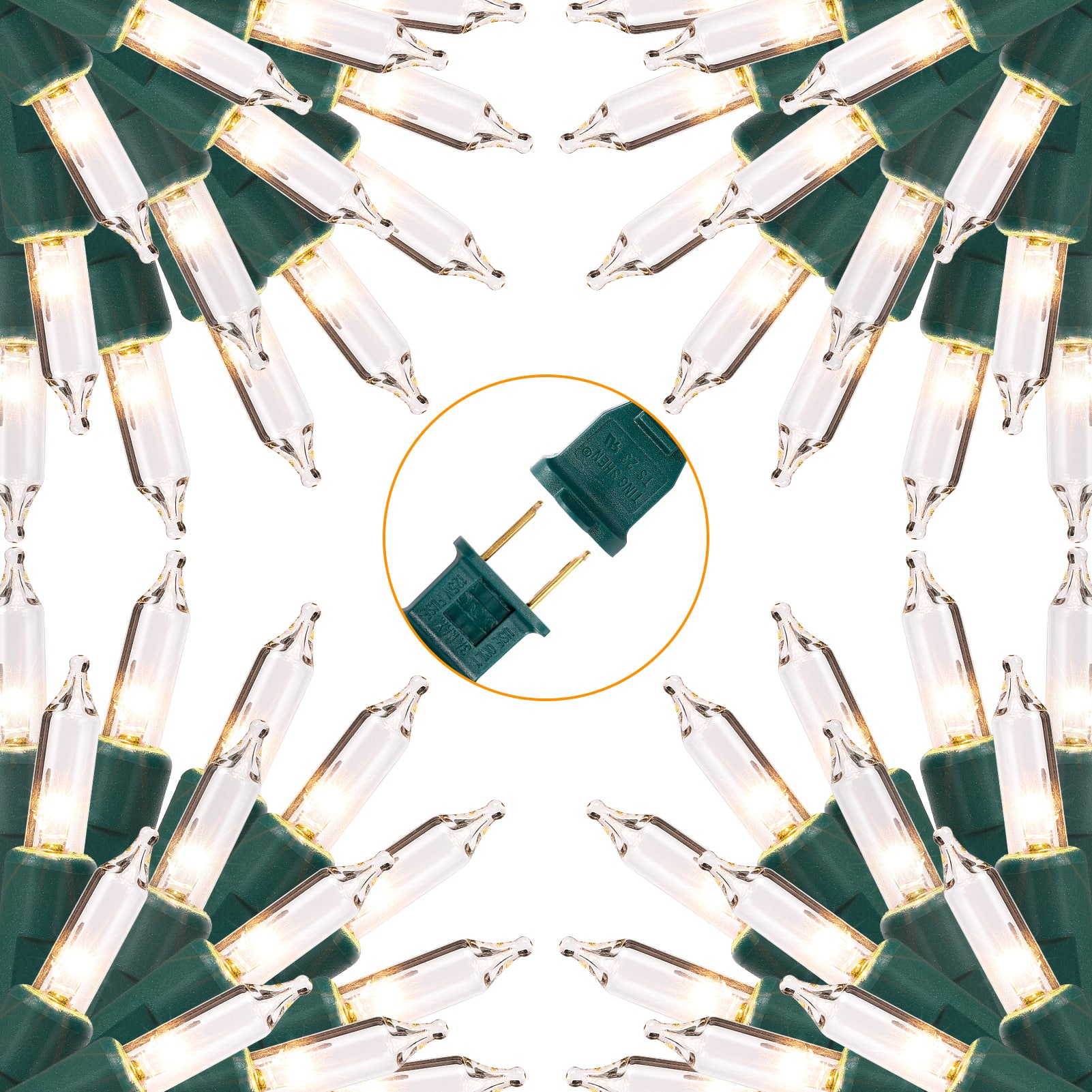 Acekool - 400 Counts 106Ft Christmas Lights, 4 Sets of 100 Mini Lights 26.5 Feet String Lights - multicolor