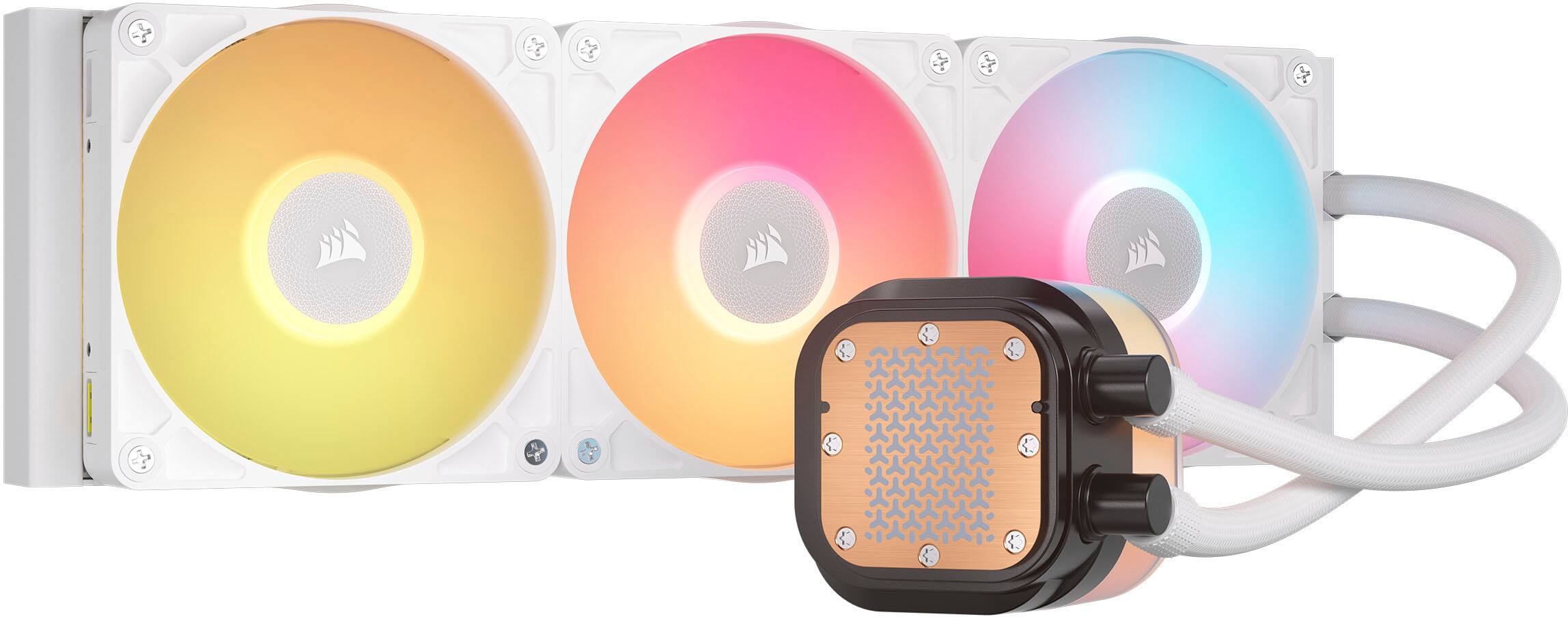 Alt View 11. CORSAIR - iCUE LINK TITAN 360 RX LCD Liquid CPU Cooler - White.