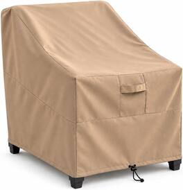 KHOMO GEAR - Patio Chair Cover - Heavy Duty, Water Resistant Outdoor Furniture Cover - 33.5" D x 31.5" W x 36" H - Brown