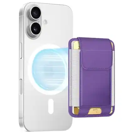 Front. Stock Preferred - MagSafe Wallet Magnetic Card Wallet Holder for iPhone 16/15/14/13 Ultramarine Violet - Ultramarine Violet.