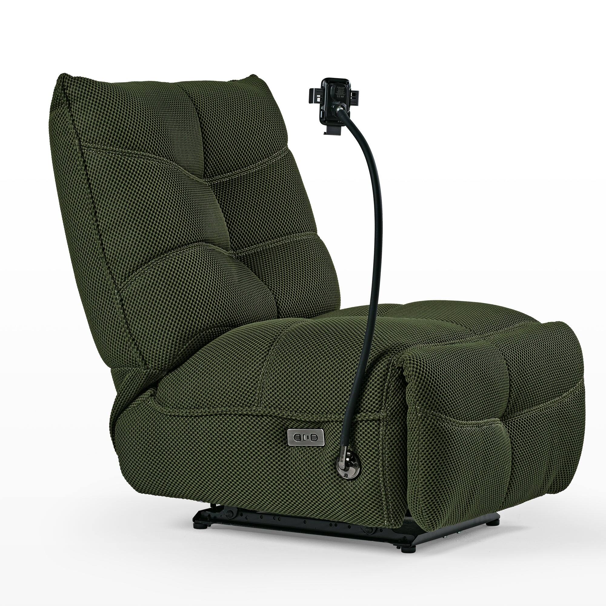 Alt View 1. Eureka Ergonomic - Modern Power Recliner Chair with USB & Wireless Charging  for Living Room, Rocking Swivel Base, Upholstered - Green.