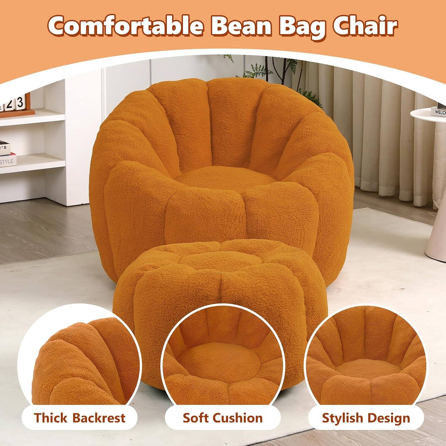 Comfortable Bean Bag Chair

- Thick Backrest
- Soft Cushion
- Stylish Design
