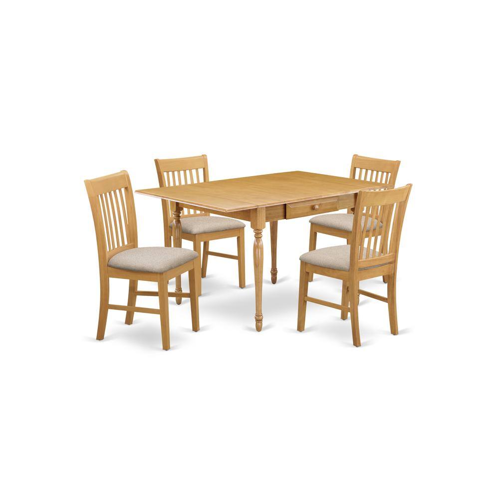 Left. East West Furniture - Dining Room Set Oak - Brown.