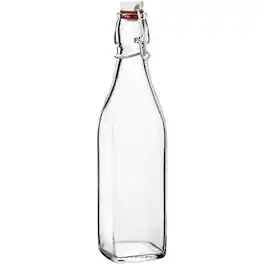 Bormioli Rocco - Swing-Top Glass Bottle 17 oz Airtight Hermetic Cap for Storage - Clear