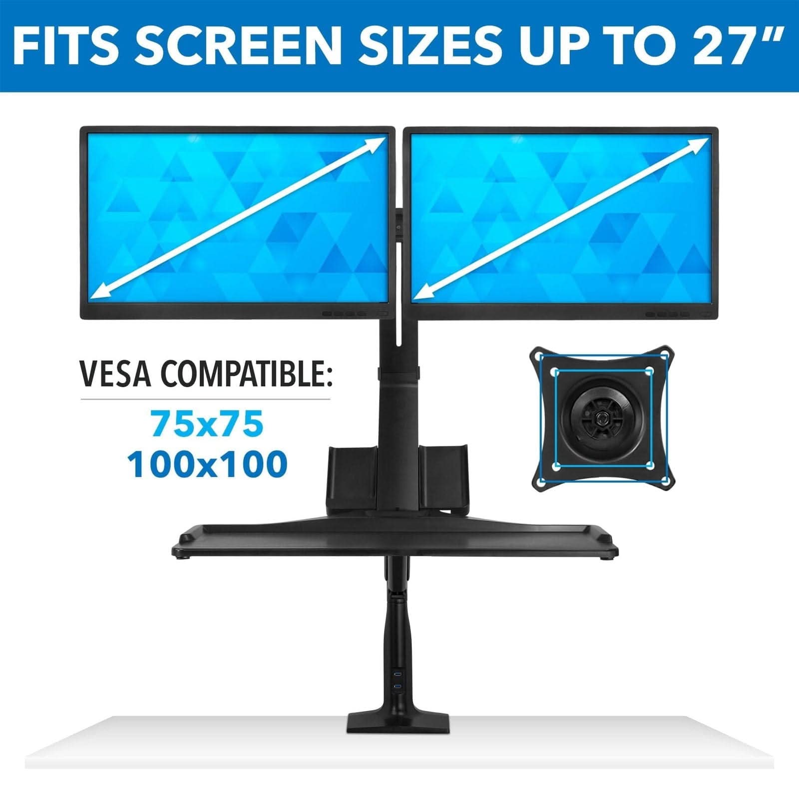 FITS SCREEN SIZES UP TO 27"  
VESCA COMPATIBLE:  
75x75  
100x100