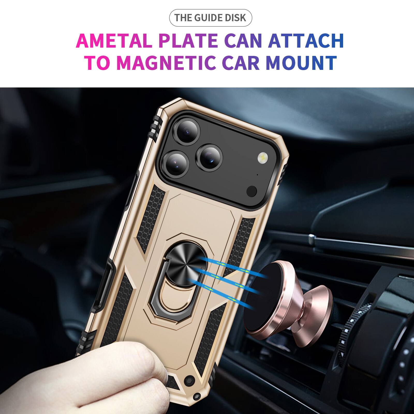 The guide disk AMetal plate can attach to magnetic car mount