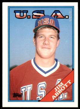 Jim Abbott Rookie Card 1988 Topps Olympics Traded #1T