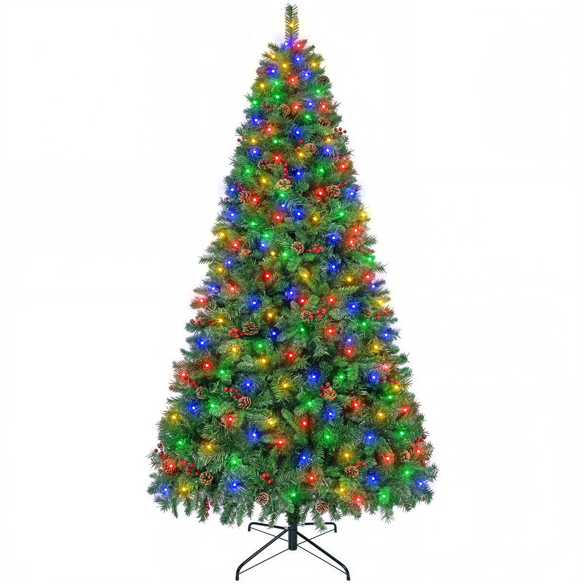 Alt View 2. Wisairt - 5FT Pre-Lit Artificial Christmas Tree, 518 Tips Full Green Pine with 150 LED 11 Modes - Green.