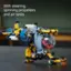 The text on the image reads: "With steering, spinning propellers and air tanks."