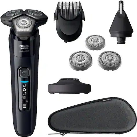 Philips Norelco - Rechargeable Electric Shaver 9600 with Extra Shave Heads Included S9507/87 - Black
