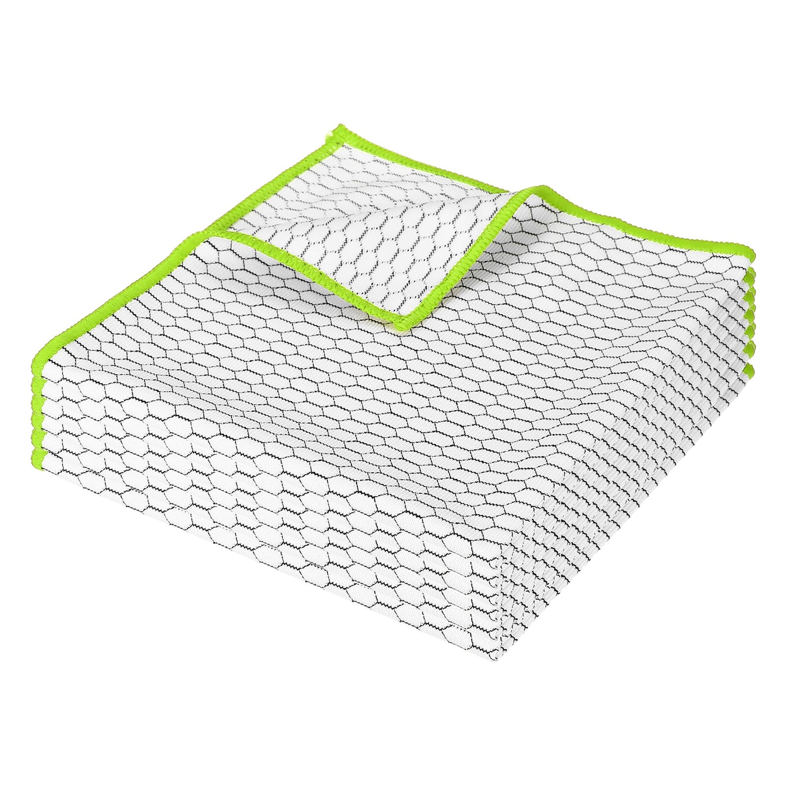 Unique Bargains - 16x16 Inches Fish Scale Microfiber Cloth, 6pcs Ultra Absorbent Lint Free Towel for Glass, Mirror, Kitchen, Cars, Dish - Green