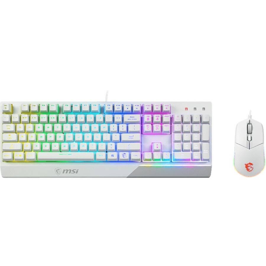 Alt View 3. MSI - MSI Vigor GK30 White Gaming Keyboard - USB Plunger Cable Keyboard - White - USB Cable Mouse - Optical - 5000 dpi - Unknown.