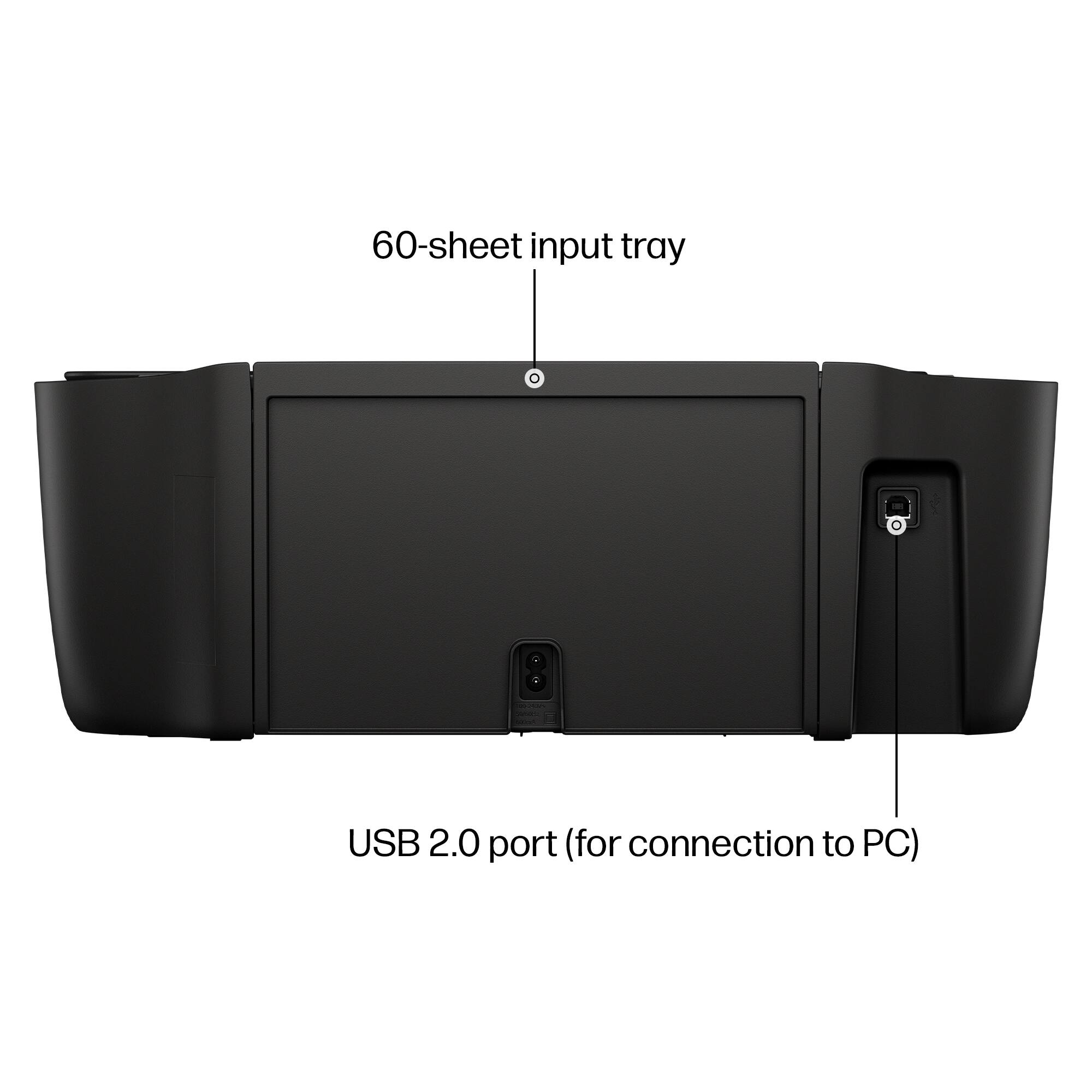 60-sheet input tray  
USB 2.0 port (for connection to PC)