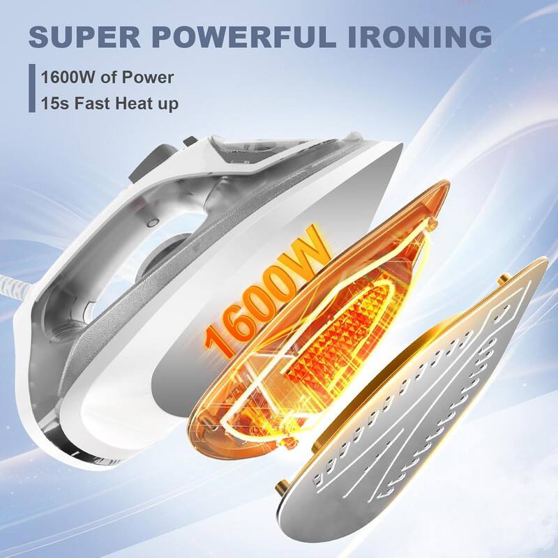 SUPER POWERFUL IRONING

1600W of Power  
15s Fast Heat up