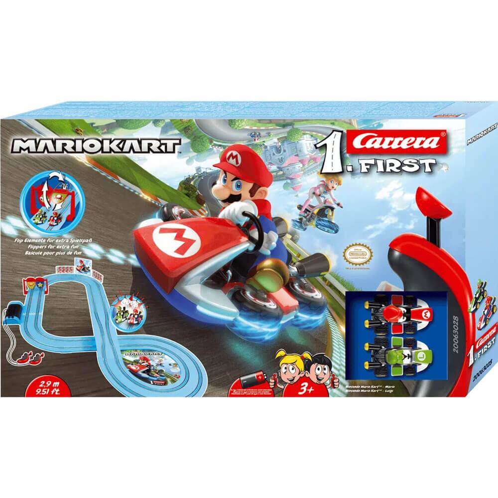 MARIOKART  
Carrera  
1. FIRST  

Flip Elements for extra Spinpad  
Flippeurs pour extra fun  

2.9 m  
9.51 ft.  

3+  

20063028  

3+