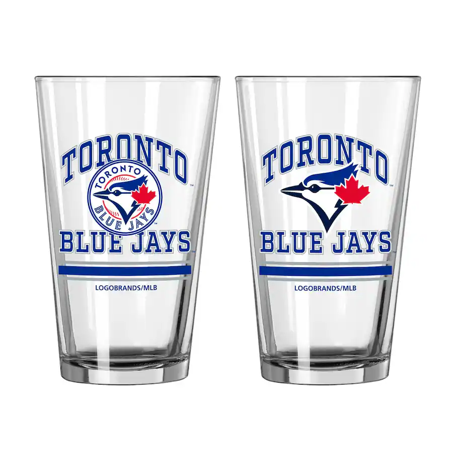 Toronto Blue Color Logo Brands Toronto Blue Jays 16oz. Pint Glass Two Pack Multicolor ...