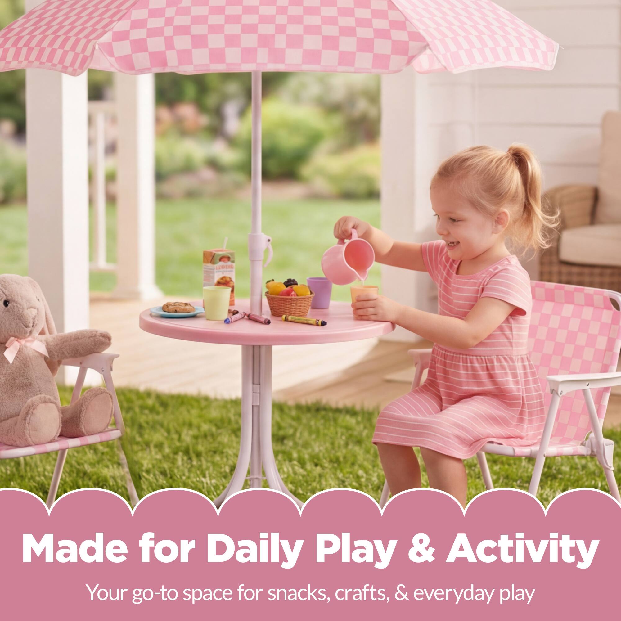 Made for Daily Play & Activity  
Your go-to space for snacks, crafts, & everyday play