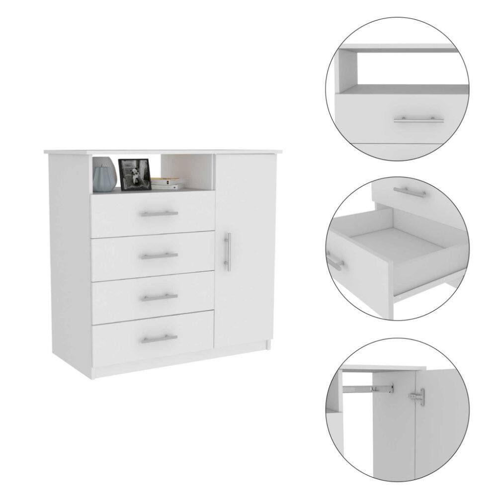 Left. TinyHomie - Montauk 5-Shelf Wall Mounted Shoe Cabinet with Mirror Door White - White.