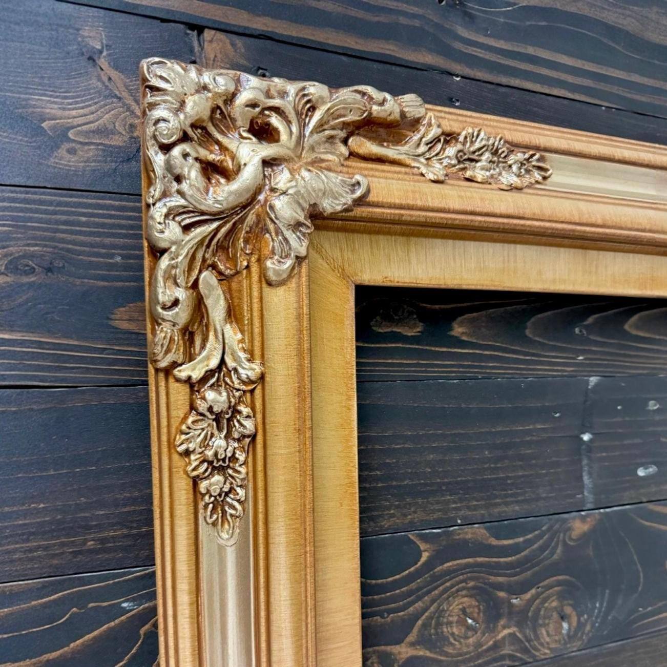 Alt View 1. LAREDO FRAME FACTORY - 50 inch Handmade ornate Tv frame for Samsung The Frame tv and Frame Pro Model - LIGHT GOLD.