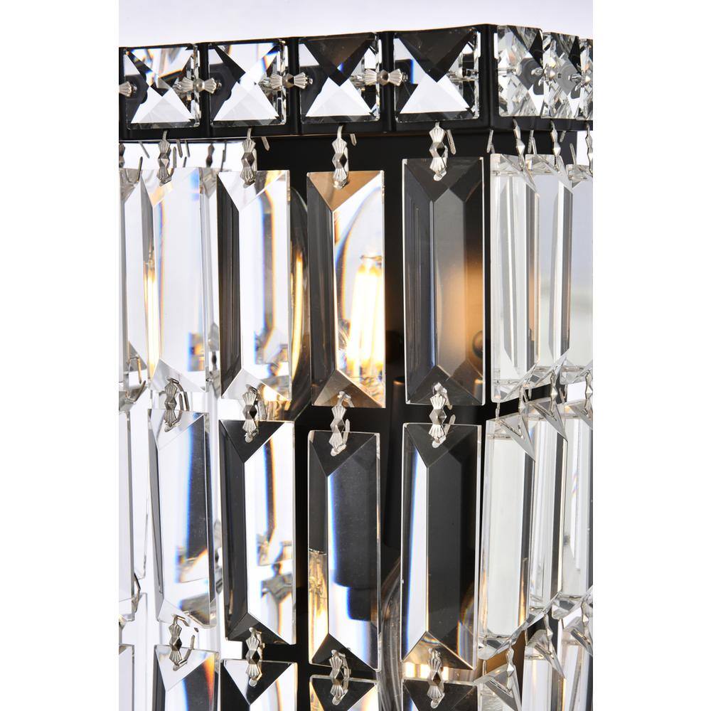 Alt View 1. Elegant Lighting - Maxime 6 Inch Black Wall Sconce - Black And Clear.