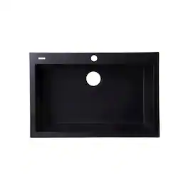 Alfi - 30" Drop-In Single Bowl Granite Composite Kitchen Sink - Black