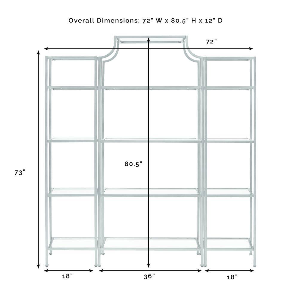 Overall Dimensions: 72" W x 80.5" H x 12" D  
72"  
73"  
80.5"  
18"  
36"  
18"