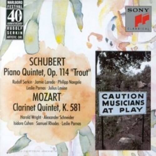 MARLBORO FESTIVAL  
40th Anniversary  
Rudolf Serkin  
SONY CLASSICAL  

SCHUBERT  
Piano Quintet, Op. 114 "Trout"  
Rudolf Serkin - Jomie Laredo - Philipp Naegele - Leslie Parnas - Julius Levine  

MOZART  
Clarinet Quintet, K. 581  
Harold Wright - Alexander Schneider - Isidore Cohen - Samuel Rhodes - Leslie Parnas  

CAUTION MUSICIANS AT PLAY