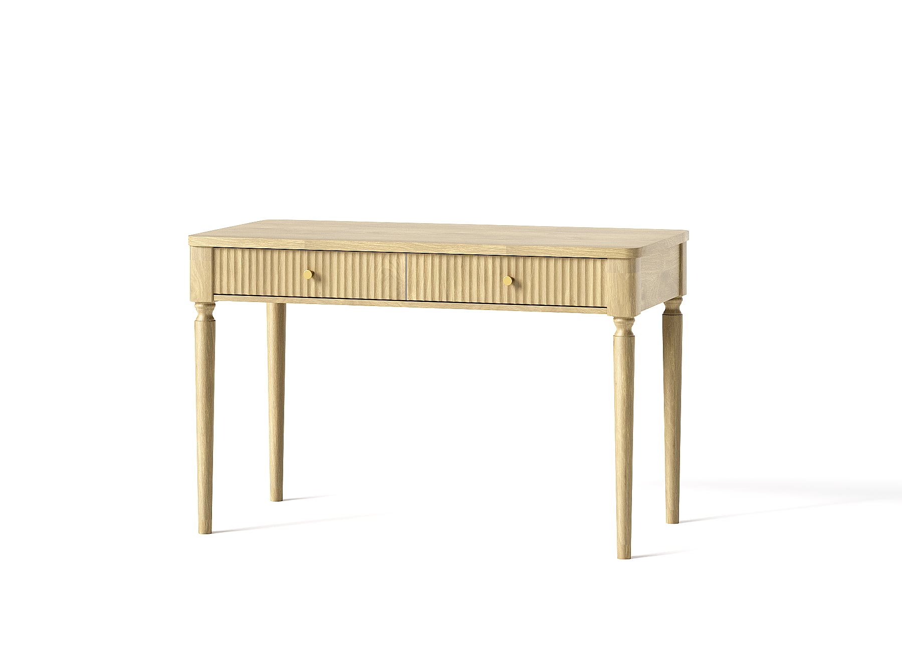 Bestier - Writing Desk with Drawers, Fluted Study Desk with Rounded Corners Wood Table Computer Desk for Home Office - 47'' Natual Oak price history on PriceWatchPro
