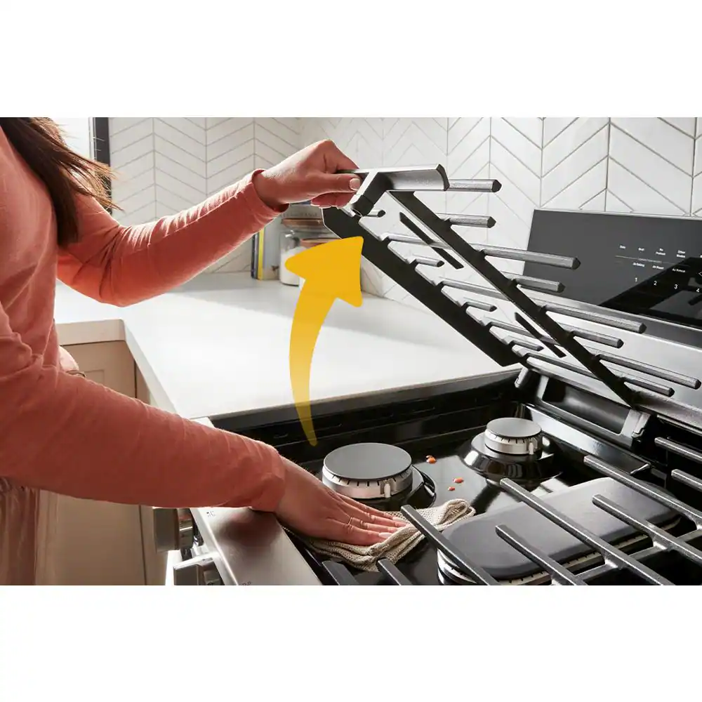 Alt View 11. Whirlpool - 5.0 Cu. Ft. Freestanding Gas True Convection Range with Steam/Self Clean and Air Cooking Technology - Fingerprint Resistant Stainless Steel.