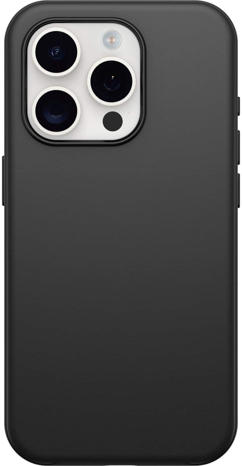 Front. OtterBox - Symmetry Series Hard Shell for MagSafe for Apple iPhone 15 Pro - Black.