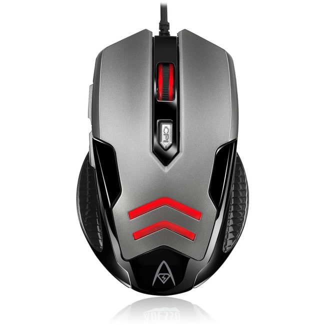 Adesso - Multi-Color 6-Button Gaming Mouse - Optical - USB Cable - Black, Gray - 3200 dpi - Scroll Wheel - 6 Button(s) - Wired - Black,Gray