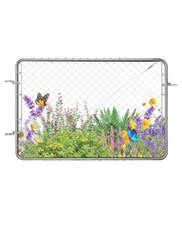 VEVOR - Chain Link Fence Gate, 72 x 48 in, Adjustable Chain Link Fence Panel, Fit 2.2-6 ft (W) x 6 ft (H) Garden Fence Gate - Galvanized