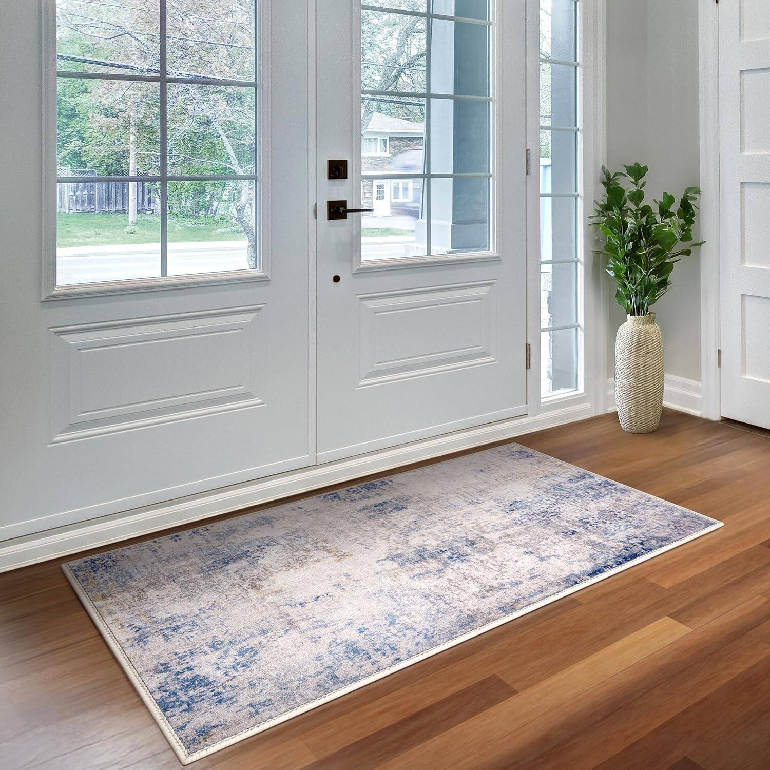 Alt View 6. Sorbus - Sorbus 2x3 Welcome Mat Rug for Entryway, Machine Washable, Non-Slip, Vintage Rug - Low Pile Non-Shedding Indoor Rugs - Drift.