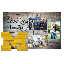 Fan Creations - Michigan Wolverines 11" x 19" I Love My Family Clip Photo Frame - Multicolor
